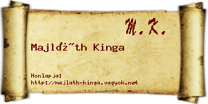 Majláth Kinga névjegykártya