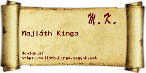 Majláth Kinga névjegykártya